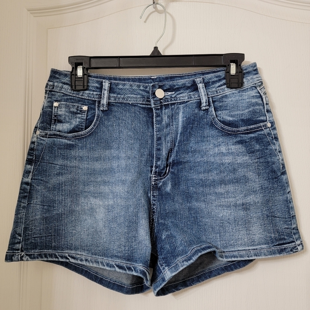 Classic Blue Denim Jean Shorts - Women